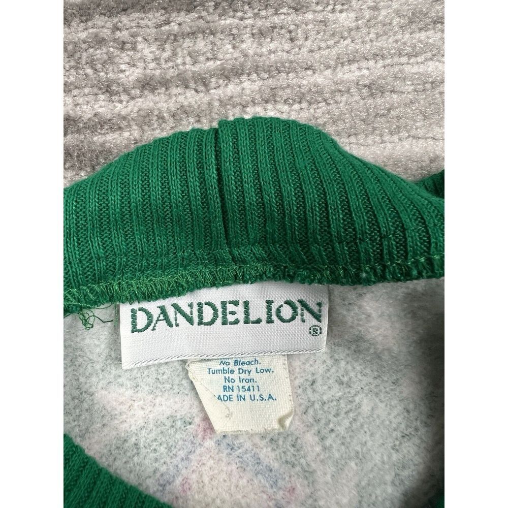 Vintage Dandelion Sweater Womens Small Green Grandmacore‎ Longsleeve Casual - Picture 12 of 13